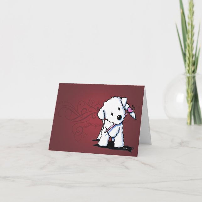 Bichon Frisé Note Card Feiertagskarte (Vorderseite)