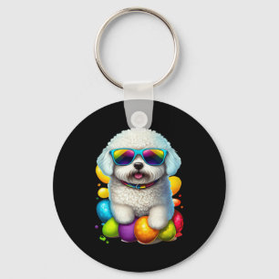 Bichon Frise Oster-Eier Hund Ostern Schlüsselanhänger