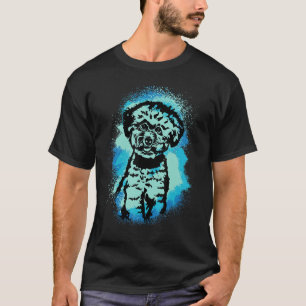 Bichon Frise Paint Blue Design Dog Mama Vater T-Shirt
