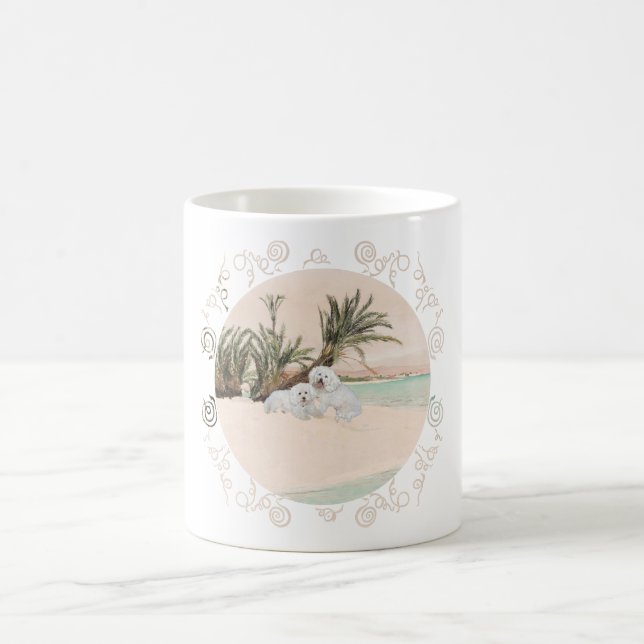 Bichon Frise Palmy Beach Tasse (Mittel)