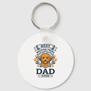 Bichon Frise Papa für immer Hundepfotenabdrücke Schlüsselanhänger