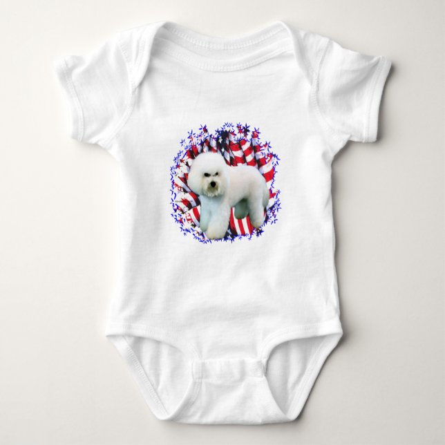 Bichon Frise Patriot Baby Strampler (Vorderseite)