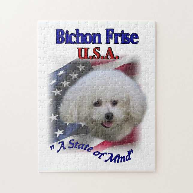 Bichon Frise Patriotic Puzzle (Vertikal)