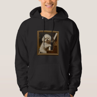 Bichon Frise Piano Dog Hoodie