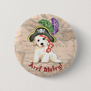 Bichon Frise Pirat Button