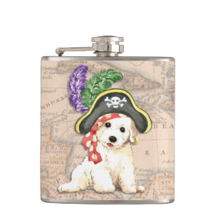 Bichon Frise Pirate Flachmann