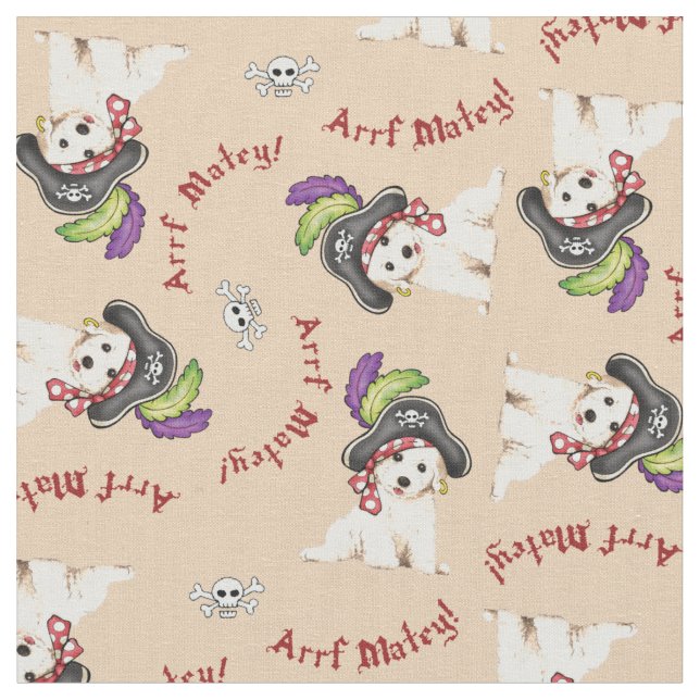 Bichon Frise Pirate Stoff (Nahaufnahme)