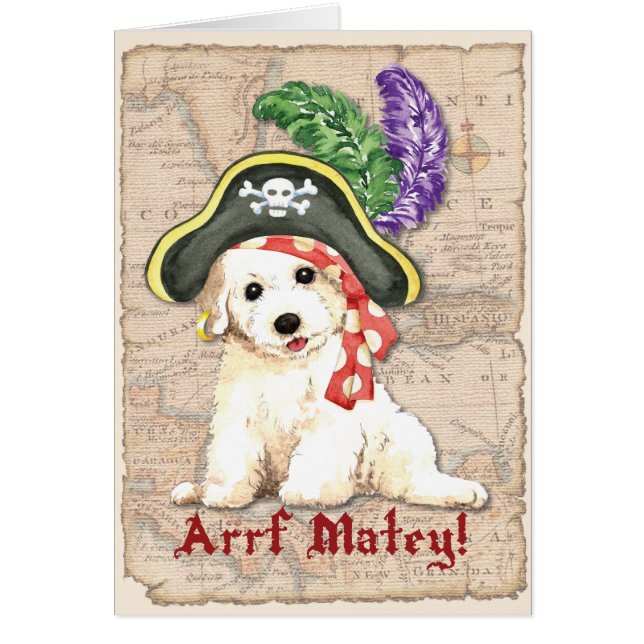 Bichon Frise Piraten-Karte (Vorne)
