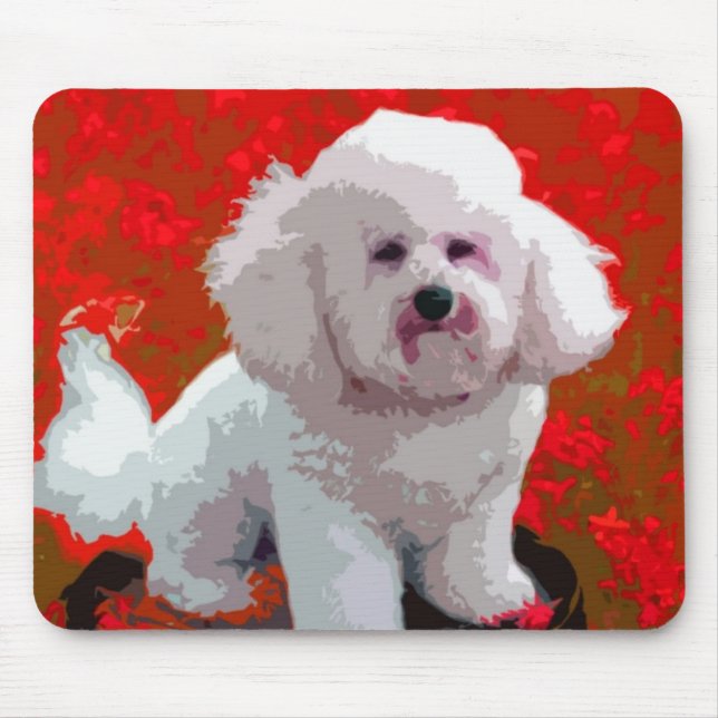 Bichon Frise Pop-Kunst Mousepad (Vorne)