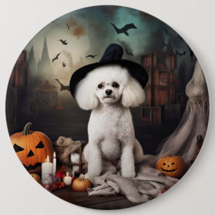Bichon Frise Pumpkins Halloween Beängstigend Button