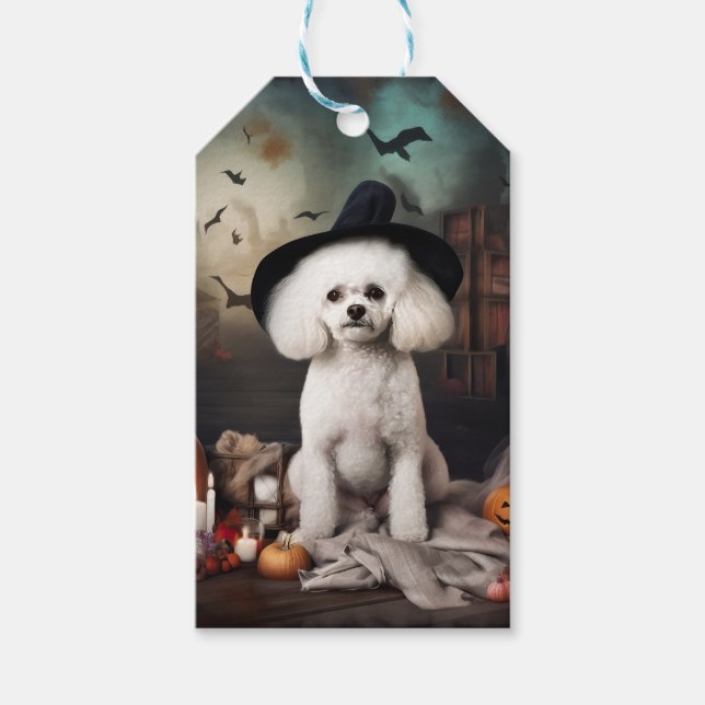 Bichon Frise Pumpkins Halloween Beängstigend Geschenkanhänger (Vorderseite)