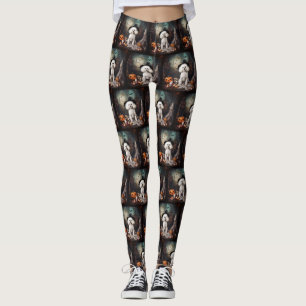 Bichon Frise Pumpkins Halloween Beängstigend Leggings