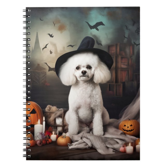 Bichon Frise Pumpkins Halloween Beängstigend Notizblock (Vorderseite)