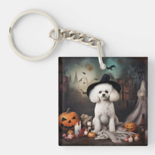 Bichon Frise Pumpkins Halloween Beängstigend Schlüsselanhänger
