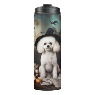 Bichon Frise Pumpkins Halloween Beängstigend Thermosbecher