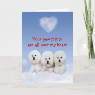Bichon Frise Puppy Love Card Feiertagskarte