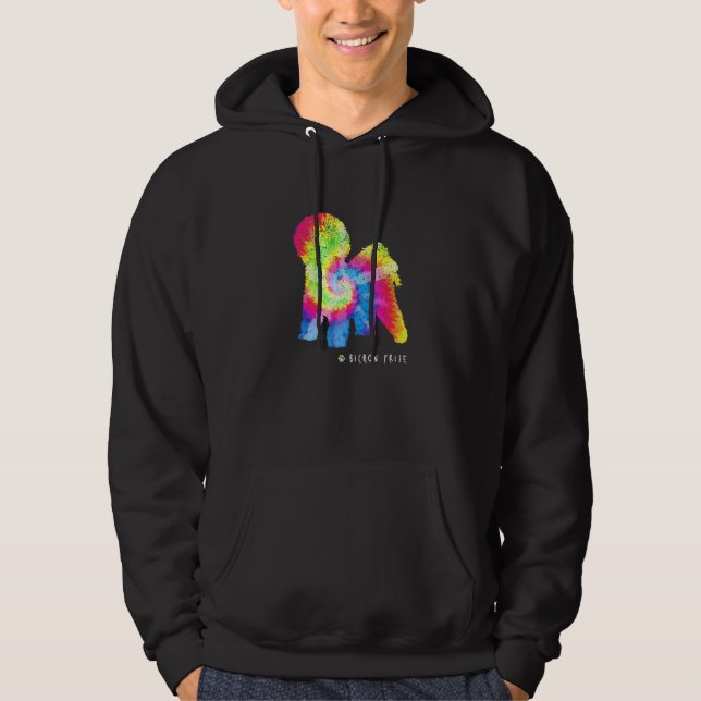 Bichon Frise Puppy Pet Dog Owner Hippy Gefärbte Kr Hoodie (Vorderseite)