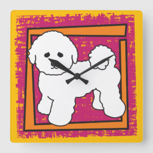 Bichon Frise Quadratische Wanduhr