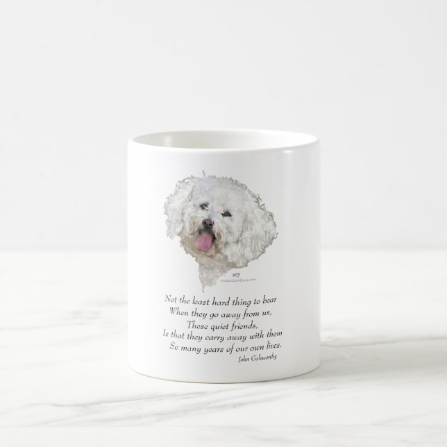 Bichon Frise Rainbow Bridge Kaffeetasse (Mittel)