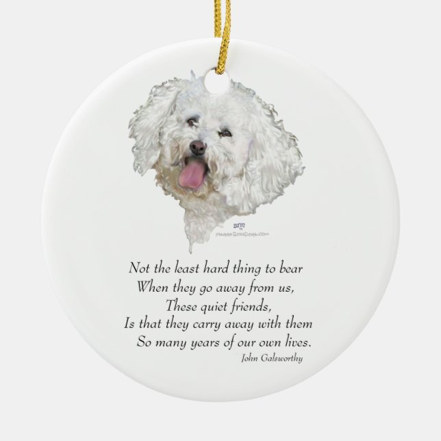 Bichon Frise Rainbow Bridge Keramik Ornament (Vorne)