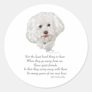 Bichon Frise Rainbow Bridge Runder Aufkleber
