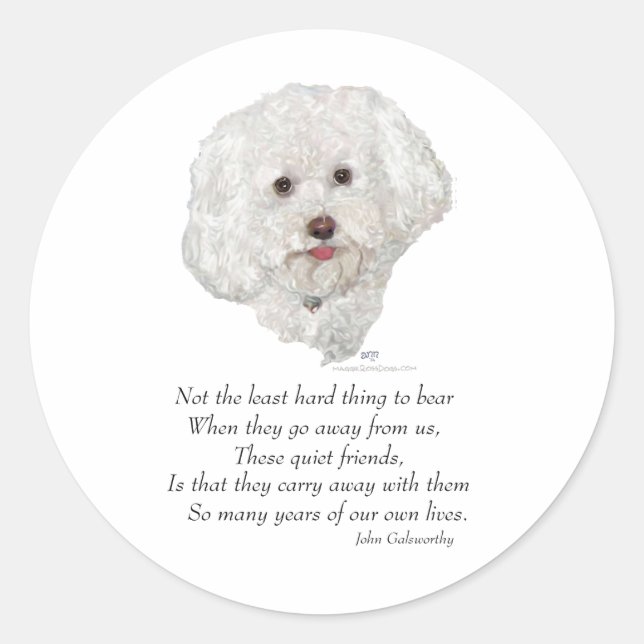 Bichon Frise Rainbow Bridge Runder Aufkleber (Vorderseite)