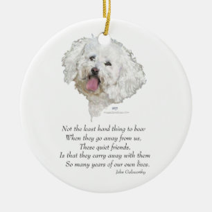 Bichon Frise Regenbogenbrücke Keramik Ornament