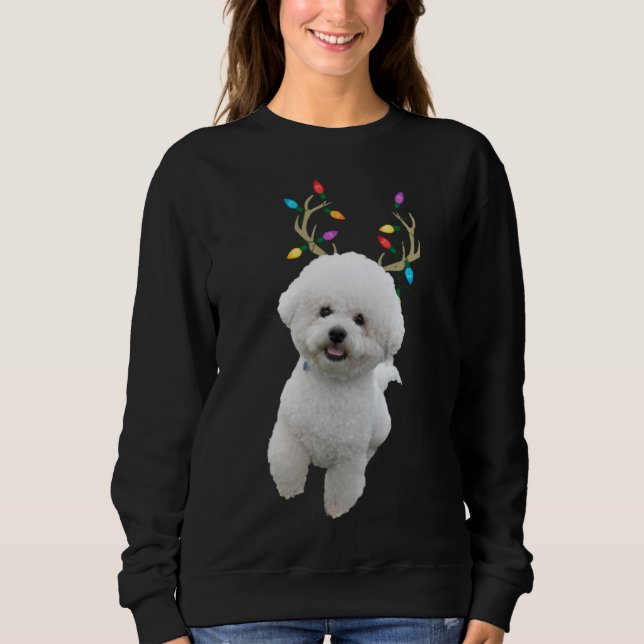 Bichon Frise Reindeer Christmas Dog Sweatshirt (Vorderseite)