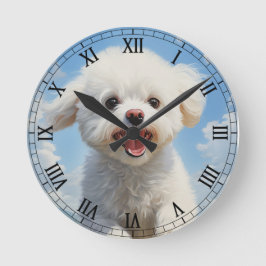 Bichon Frise Runde Wanduhr