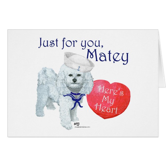 Bichon Frise Sailor Valentine (Vorderseite (Horizontal))