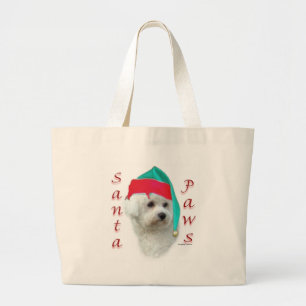 Bichon Frise Santa Paws Jumbo Stoffbeutel
