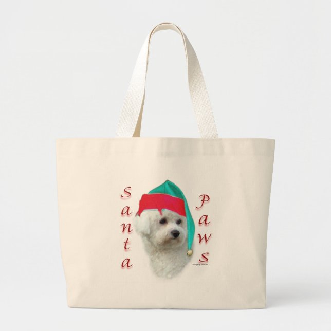 Bichon Frise Santa Paws Jumbo Stoffbeutel (Vorne)
