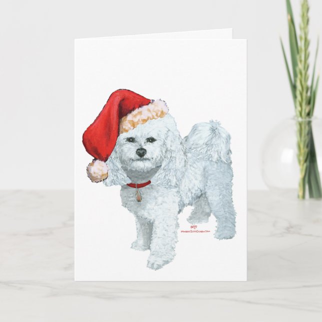 Bichon Frise Santas Helper Karte (Vorderseite)