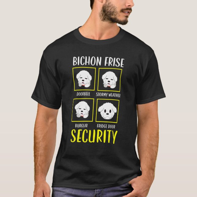 Bichon Frise Security Curry Hair Pup Welpe 1 T-Shirt (Vorderseite)