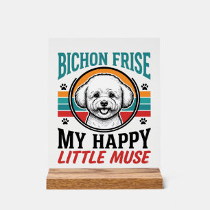Bichon Frise Shirt Vintage Spirit Hund Art_1 Acrylschild