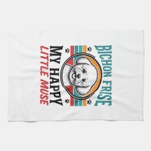 Bichon Frise Shirt Vintage Spirit Hund Art_1 Geschirrtuch