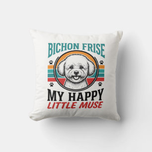 Bichon Frise Shirt Vintage Spirit Hund Art_1 Kissen
