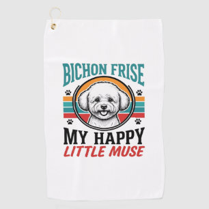 Bichon Frise Shirt Vintage Spirit Hund Kunst_1 Golfhandtuch