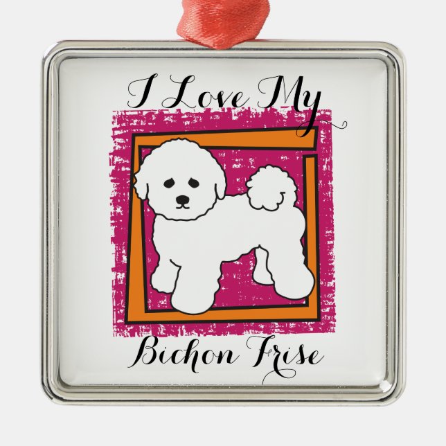 BICHON FRISE SILBERNES ORNAMENT (Vorne)
