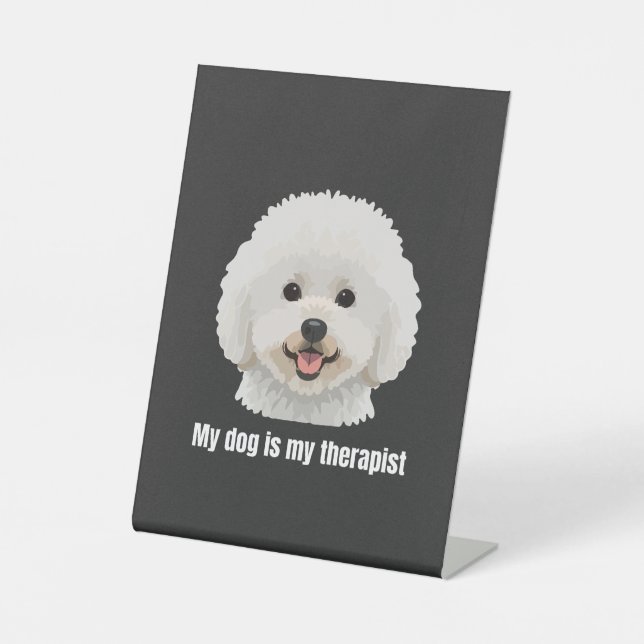 Bichon Frise Sockelschild (Vorderseite)