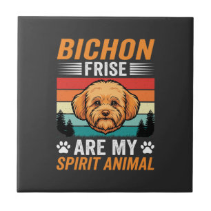 Bichon Frise Spirit-Tier Retro-Hund Fliese