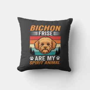 Bichon Frise Spirit-Tier Retro-Hund Kissen