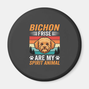 Bichon Frise Spirit Tier Retro Hund Magnet