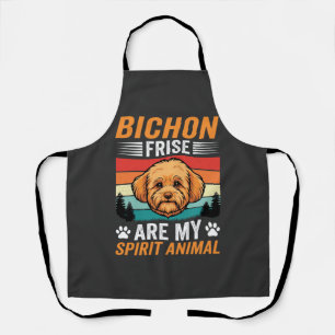 Bichon Frise Spirit-Tier Retro-Hund Schürze