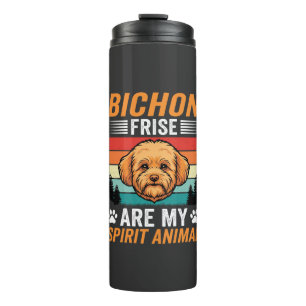 Bichon Frise Spirit-Tier Retro-Hund Thermosbecher