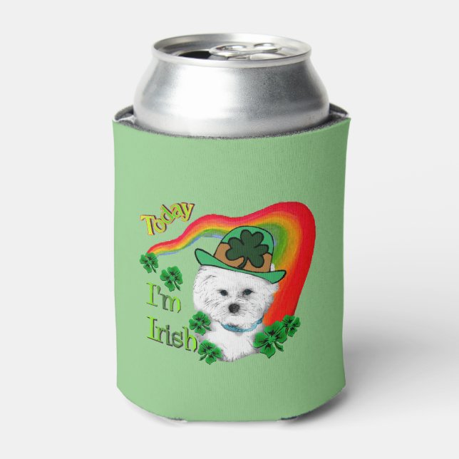 Bichon Frise St. Patricks Day Dosenkühler (Kanne Vorderseite)