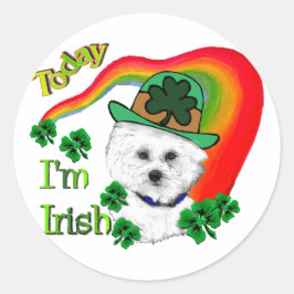 Bichon Frise St. Patrick's Day Runder Aufkleber
