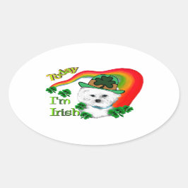 Bichon Frise St Patricks Ovaler Aufkleber