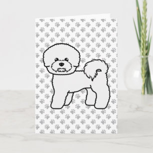 Bichon Frise Süße Cartoon-Hund-Illustration Karte