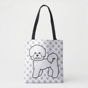Bichon Frise Süße Cartoon-Hund-Zeichnung & Pfoten